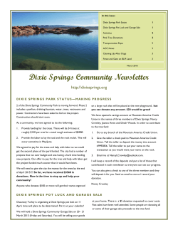Dixie Springs March 2015 Newsletter