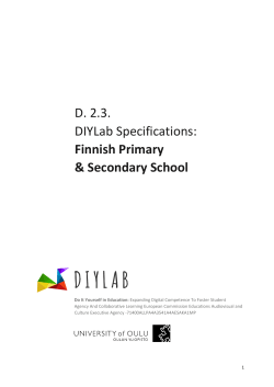 D. 2.3. DIYLab Specifications: Finnish Primary & Secondary School