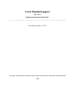 Lewis Mumford papers - University of Pennsylvania