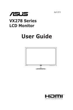 VX278 Series LCD Monitor User Guide