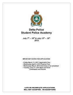STUDENT POLICE ACADEMY Instructions to Applicant