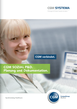 CGM SOZIAL P&D. Planung und Dokumentation. - Health IT