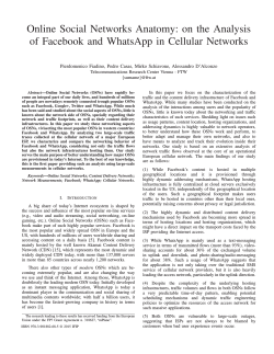 on the Analysis of Facebook and WhatsApp in Cellular Networks