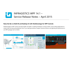 INFRAGISTICS WPF 14.1 â Service Release Notes â April 2015