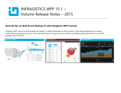 INFRAGISTICS WPF 15.1 â Volume Release Notes â 2015