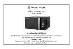 20 Litre microwave oven User manual Model number: RHM2063B