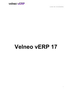 Lista de novedades Velneo vERP 17