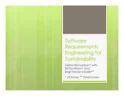 Software Requirements Engineering for Sustainability