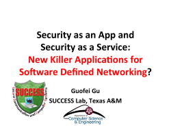 Security as an App and Security as a Service: New Killer