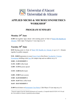 applied micro & microeconometrics workshop universidad de alicante
