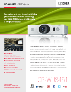CP-WU8451 - Hitachi Digital Media Division
