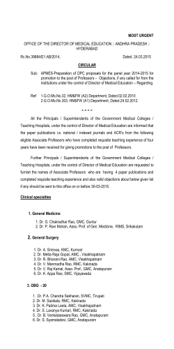 Preparation of DPC proposals for the panel year 2014