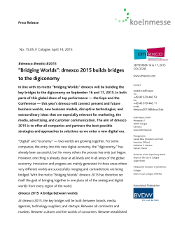 âBridging Worldsâ: dmexco 2015 builds bridges to the digiconomy
