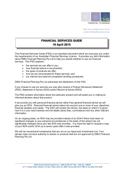DMG Financial Planning Financial Services Guide 16 April 2015