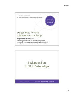 Background on DBR & Partnerships