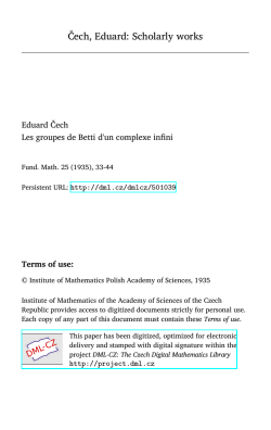 Äech, Eduard: Scholarly works - Czech Digital Mathematics Library