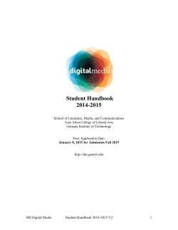 MS Handbook - Digital Media at Georgia Tech