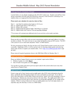 May 2015 Parent Newsletter - Dundee Middle School