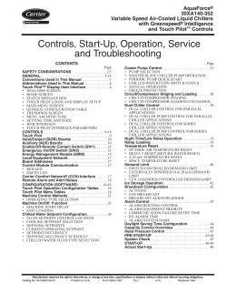 Controls, Start-Up, Operation, Service and
