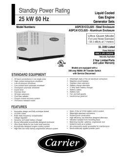 Standby Power Rating 25 kW 60 Hz