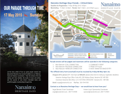 Nanaimo Heritage Days Parade â Critical Dates