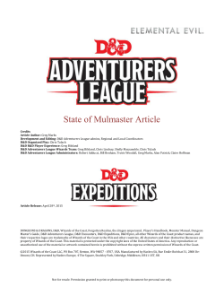 State of Mulmaster Article - D&D Adventurers League Organizers