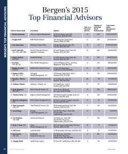(201) Magazine Bergen`s Top Financial Advisor`s