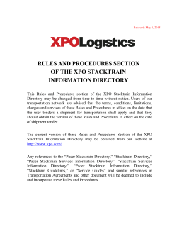 Stacktrain Rules and Procedures