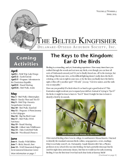 April - Delaware-Otsego Audubon Society