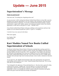 Superintendent`s Update - Bonita Unified School District