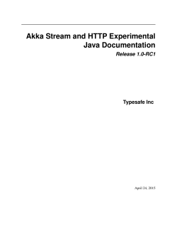Akka Stream and HTTP Experimental Java Documentation