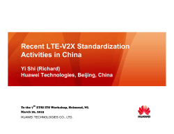 Recent LTE-V2X Standardization Activities in China - Docbox