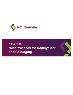 Best Practices for Deployment and Cataloging