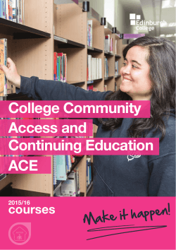 College Community ACE Continuing Education Access and