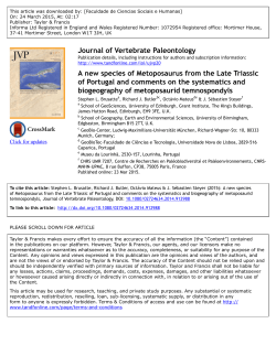 Journal of Vertebrate Paleontology A new species of Metoposaurus
