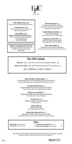brunch menu - EPIC Roasthouse