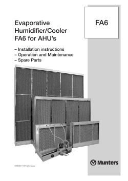 Munters - FA6 Evaporative Humidifier, installation OM