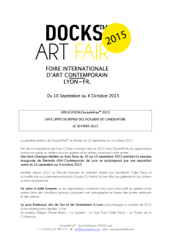 Dossier Application Docks Art Fair 2015