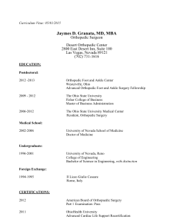 Dr. Jaymes Granata`s CV - Desert Orthopaedic Center