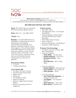 DOC NOW 2015 FESTIVAL FACT SHEET Event: DOC NOW