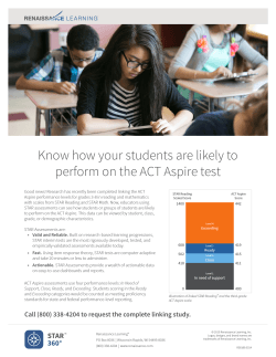 Know how your students are likely to perform on the ACT Aspire test