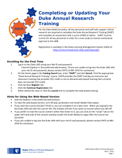 Completing or Updating Your Duke Annual Research Training