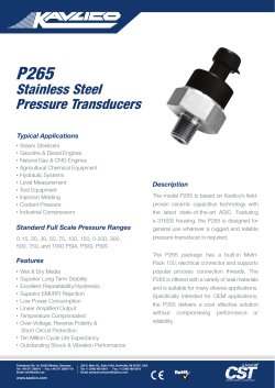 P265 Stainless Steel Pressure Transducers