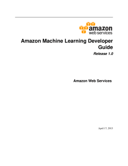 Amazon Machine Learning Developer Guide
