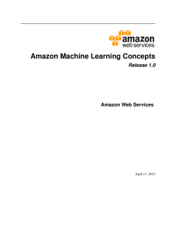 Amazon Machine Learning Concepts Release 1.0