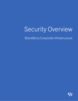BlackBerry Corporate Infrastructure Security Overview