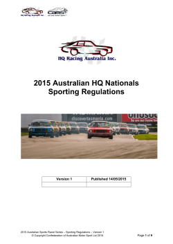 2015 Australian HQ Nationals Sporting Regulations
