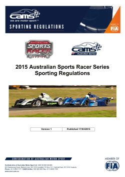 2015 Australian Sports Racer Series Sporting Regulations