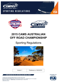 2015 CAMS Australian Off Road Championship Sporting Regulations