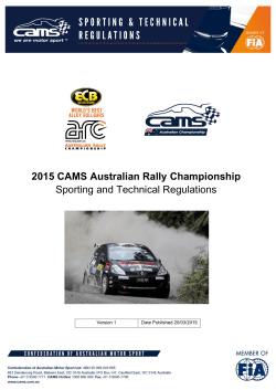 2015 CAMS Australian Rally Championship Sporting and Technical